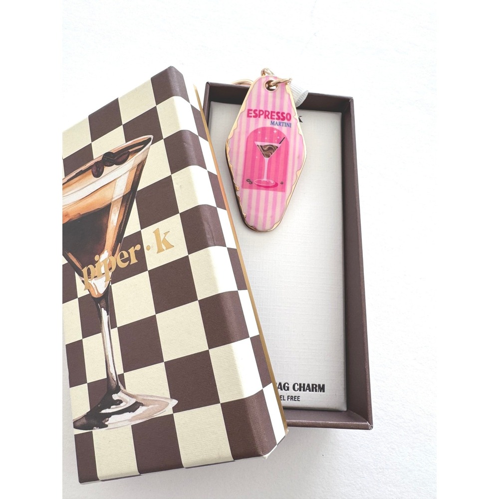 NIB Piper K Espresso Martini Keychain Bag Charm Retro - Picture 3 of 8